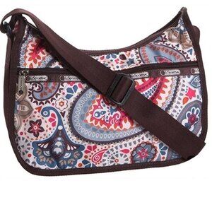 LeSportSac Andean Paisley Crossbody Hobo Bag NWOT